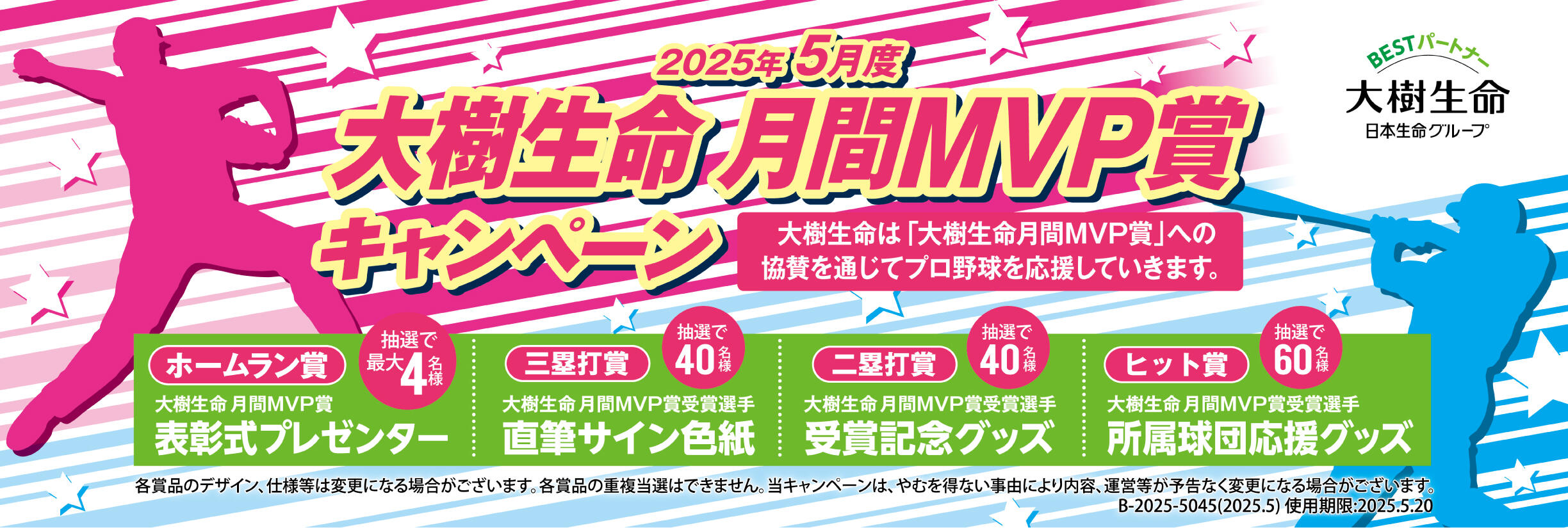 2025年度プロ野球月間MVPキャンペーン