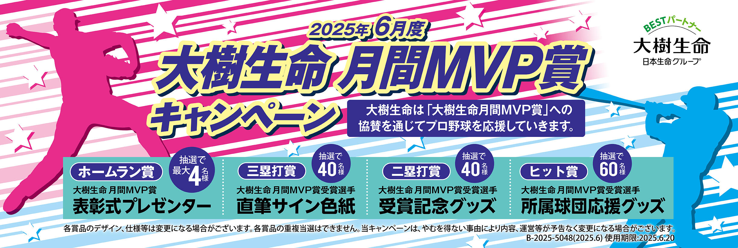 2025年度プロ野球月間MVPキャンペーン