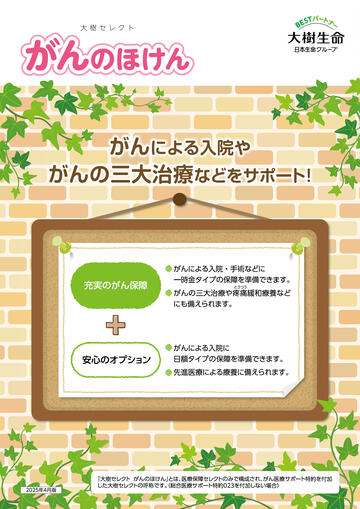 大樹セレクトがんのほけんパンフレット 2025年4月版
